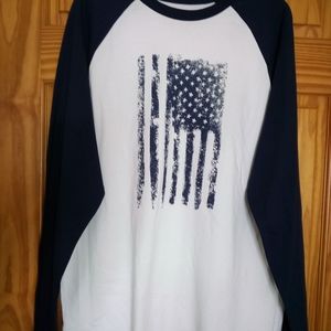 Mens long sleeve blue and white Americana Shirt